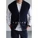 YUXIAN秋冬美式 V型领纯棉弹力针织马甲复古背心休闲商务打底男士