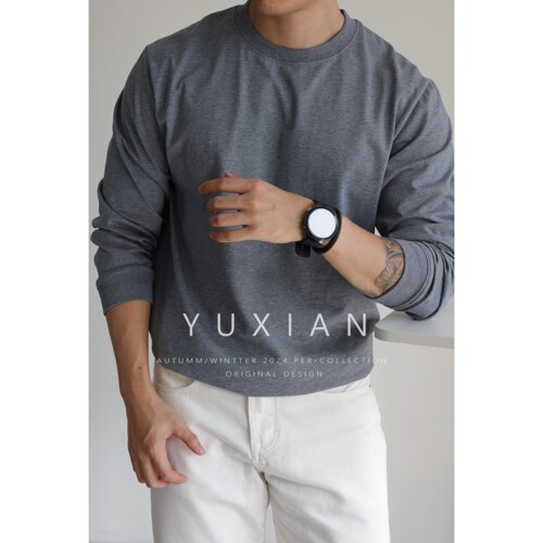 YUXIAN长袖日系花纱长袖T恤