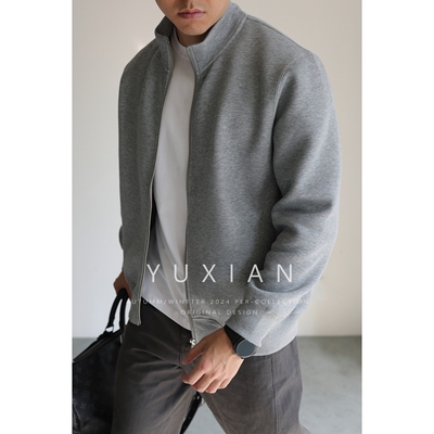 YUXIAN长绒棉拉链易打理抗皱卫衣