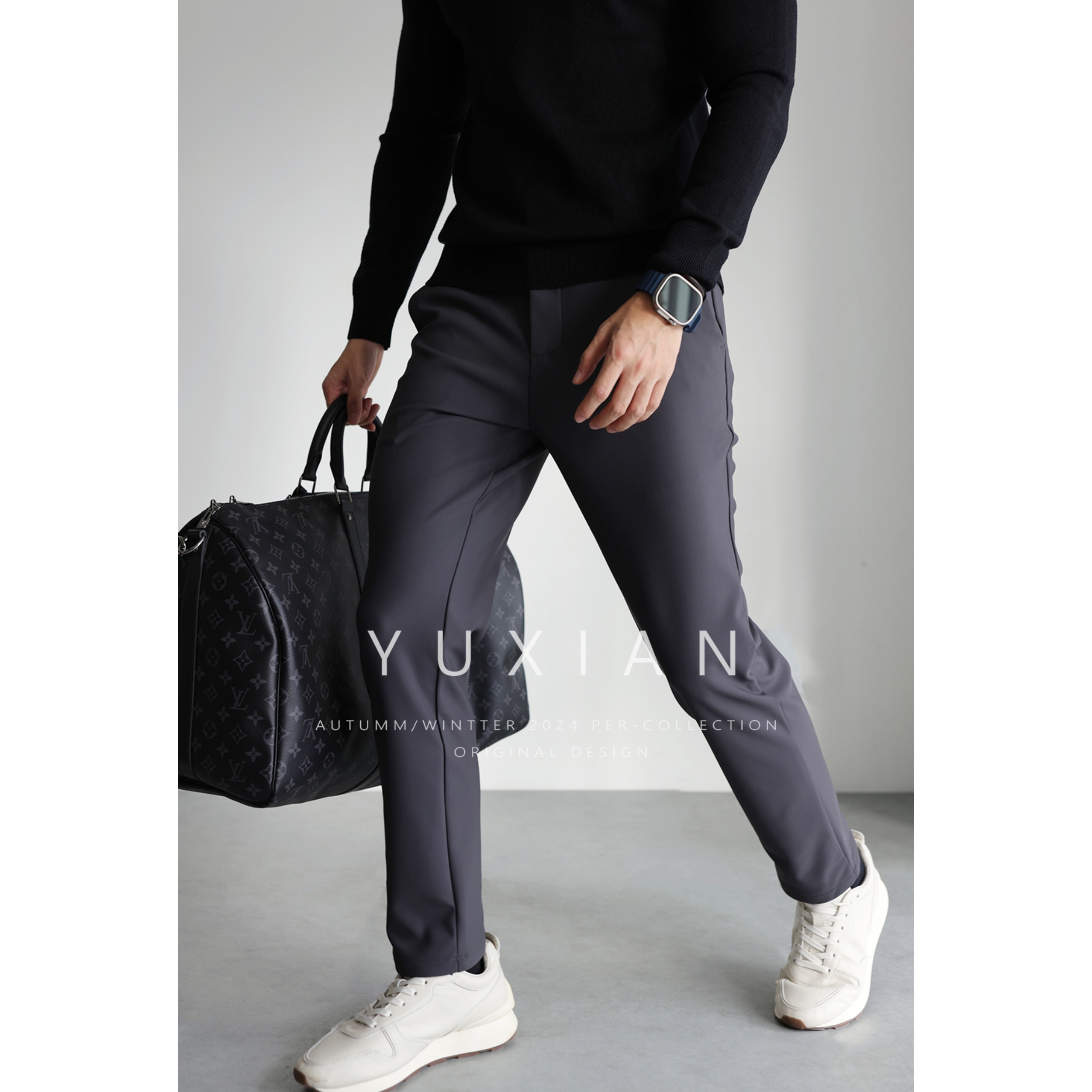 YUXIAN弹力休闲商务抗皱免烫长裤