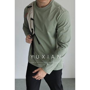 YUXIAN棉感轻盈速干拼接蜂窝网眼弹力抗皱运动户外长袖 透气男士