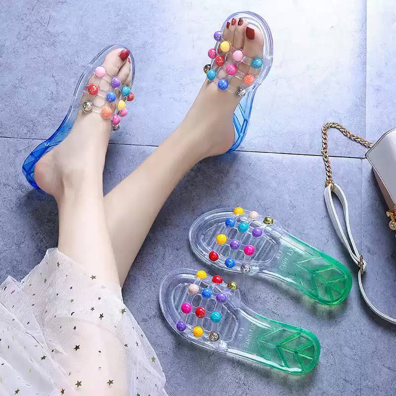 水晶凉鞋老式女款防滑不伤脚公主