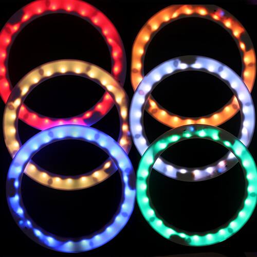 LED发光杂技圈手抛圈手技圈小丑演出充电款-可遥控Juggling Rings