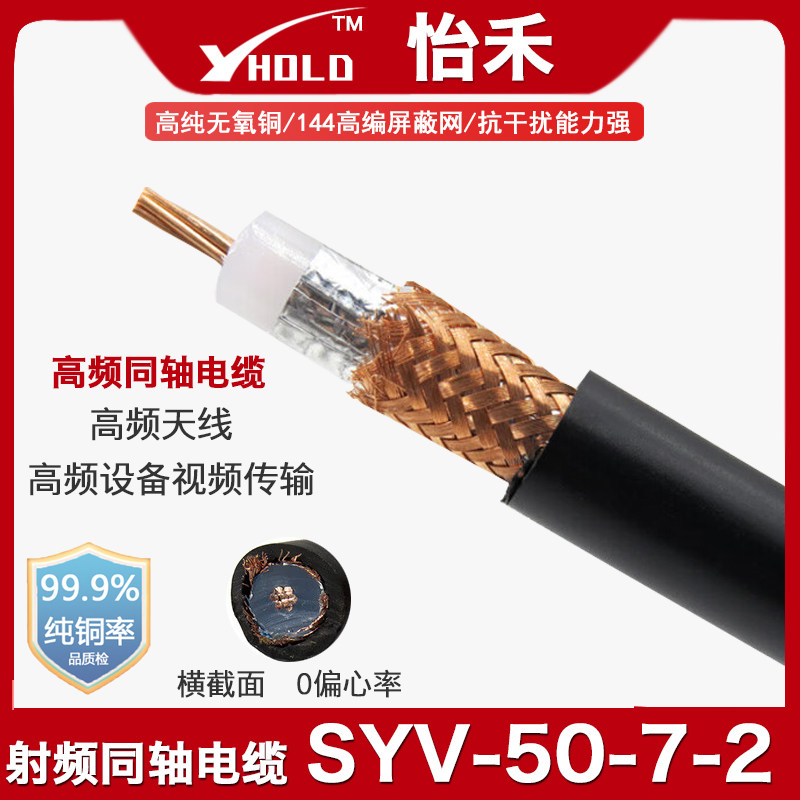 国标纯铜SYV50-7-2馈线50欧姆同轴线/对讲机线/高频线RG213射频线