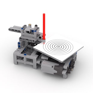 小小工程师国产积木小颗粒机械模型科技拼装阿基米德螺旋线绘图机