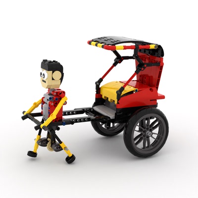 科技电动积木遥控攀爬行车模型