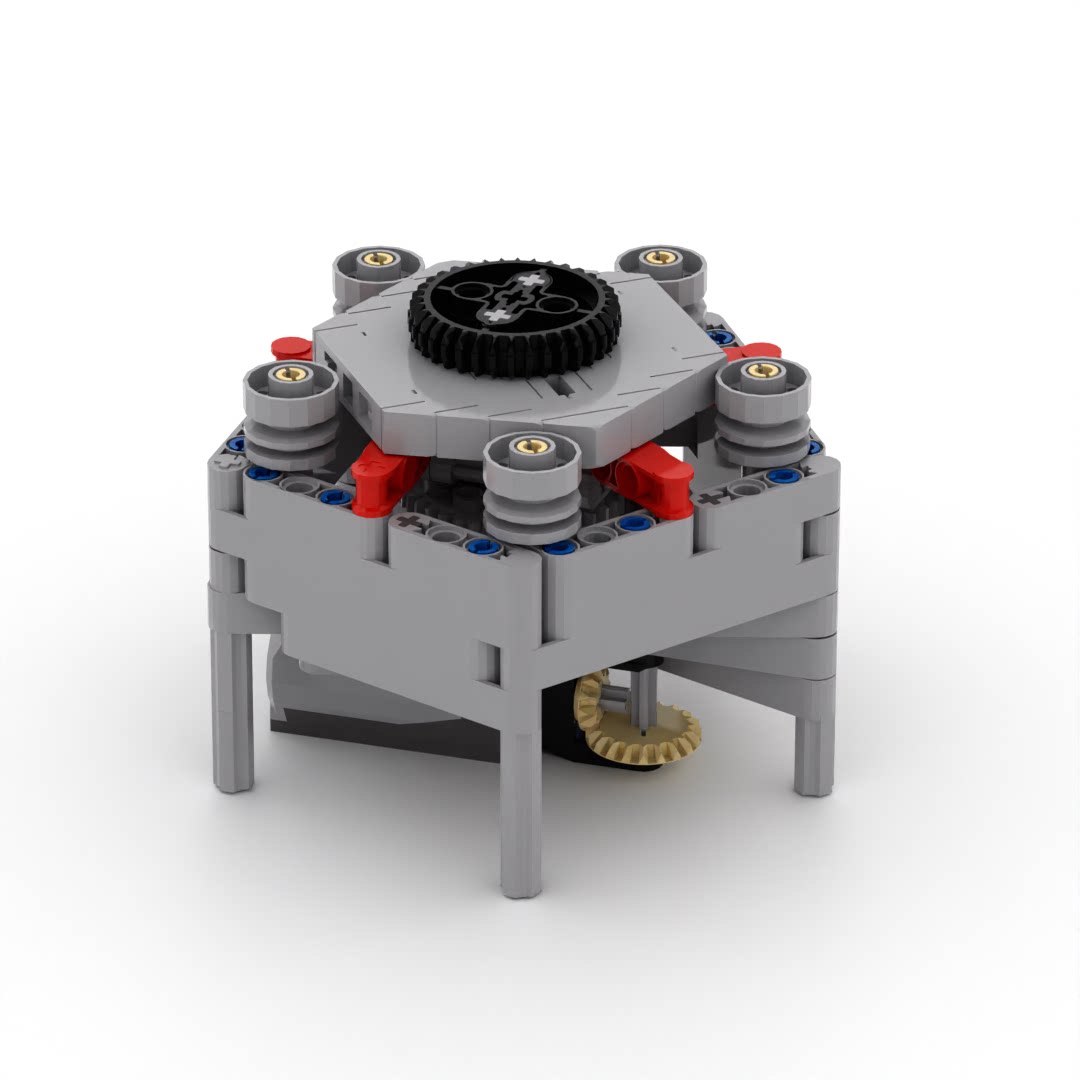 小小工程师国产积木科技齿轮机械模型拼装六边形谐波减速机构套装