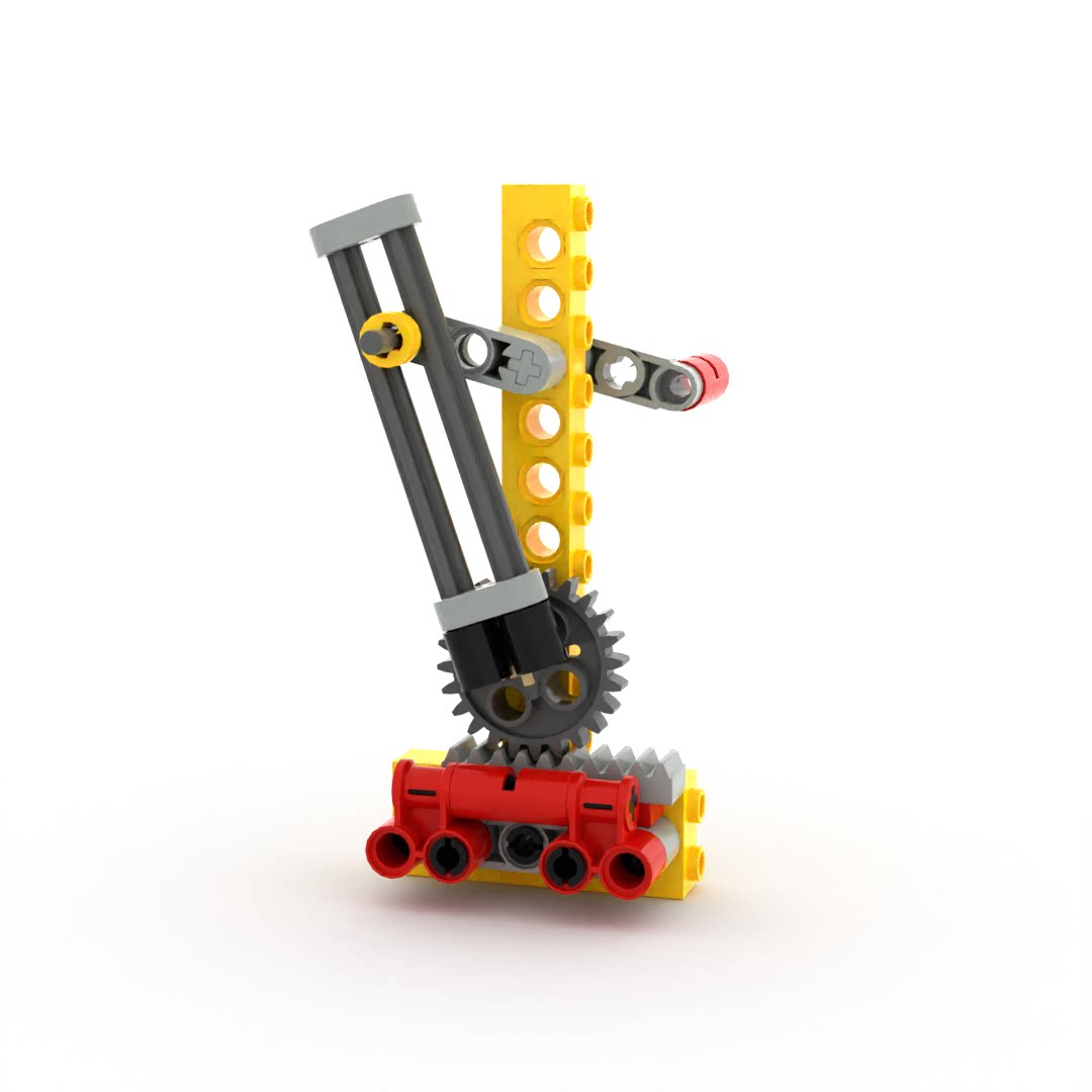 小小工程师国产积木机器人齿轮机械科技拼装曲柄齿条往复机构教具