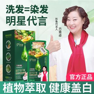 染发剂果油染自己在家染发膏黑茶色健康遮白正品 美飘扬袋装 无刺激