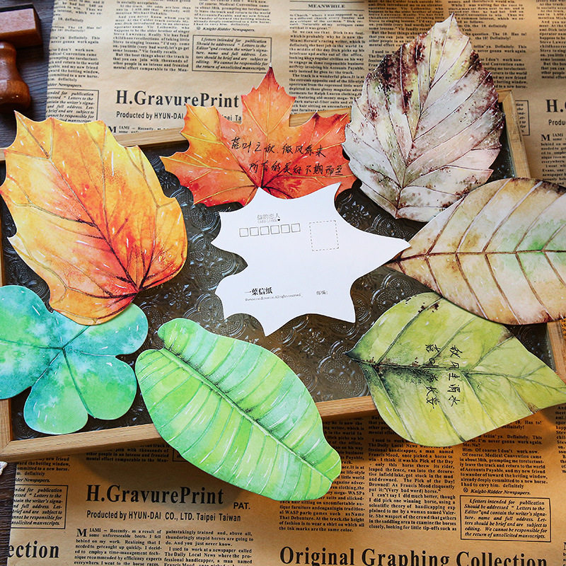 叶子树叶异形明信片贺卡ins风小卡片 创意diy留言卡小礼品礼物