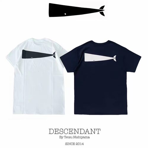 【官网】DESCENDANT DCDT 26SS日系宽松鲸鱼印花纯棉男女短袖T恤