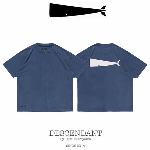 【官网】DESCENDANT DCDT 26SS 水洗做旧褪色染色鲸鱼logo短袖T恤