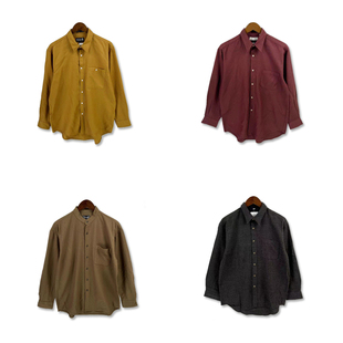 A396 衬衫 古着vintage日制男女纯色衬衣百搭复古秋冬款 宽松长袖