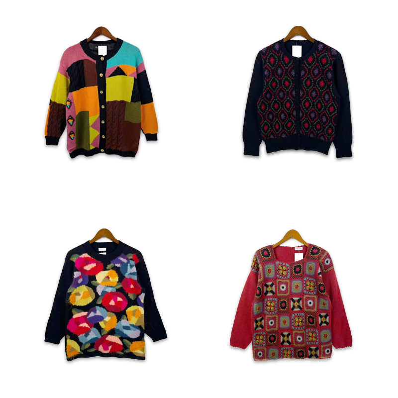 古着vintage手工编织森系手钩花立体童趣浮花绣花甜美羊毛毛衣M18,女装/女士精品,毛针织衫,淘宝优惠券,粉丝福利购,淘宝优惠卷