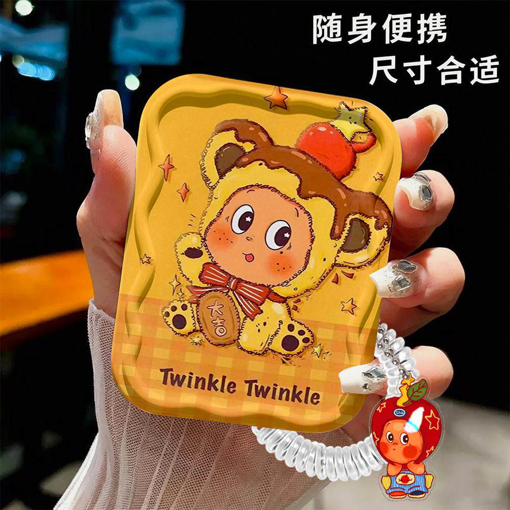 大吉星星人梳子随身带套装少女心手持翻盖小镜子上课口袋迷你镜梳