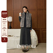 灰色毛毛马甲连衣裙套装 潘不卷 10新品 一件85折满2件75折