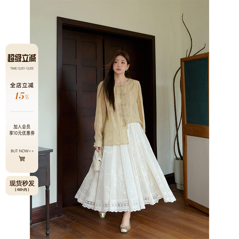 潘不卷大码女装微胖mm白色百搭蕾丝半身裙2025夏新品遮胯显瘦长裙