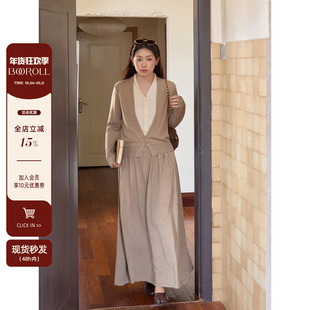 潘不卷大码女装微胖mm韩系假两件针织上衣秋冬重要场合漂亮套装