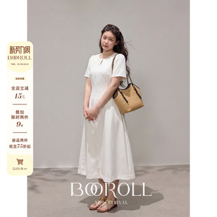 2新品 一件85折满2件75折 镂空连衣裙春 潘不卷 米白色法式