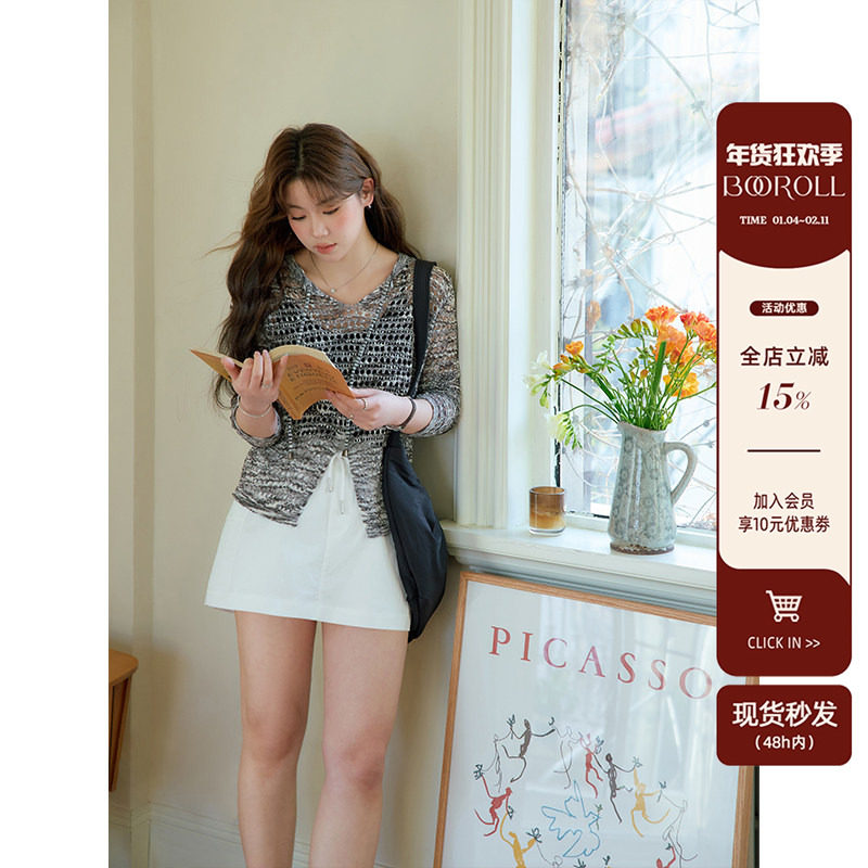 潘不卷大码女装微胖mm夏季薄款镂空外搭长袖针织衫女设计感罩衫潮,女装/女士精品,常规大码外套,淘宝优惠券,粉丝福利购,淘宝优惠卷