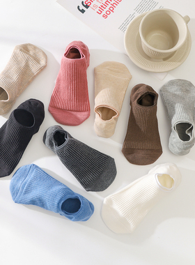 船袜女纯棉浅口春夏季薄款白色硅胶防滑不掉跟隐形短袜日系ins潮