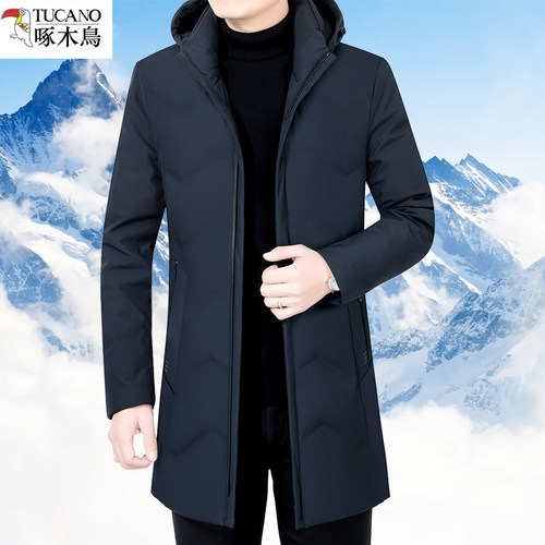 啄木鸟羽绒服男中长款