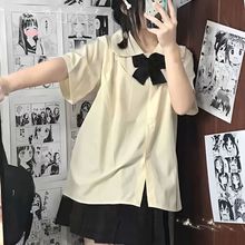 jk裙子短袖衬衫女夏季校园风娃娃领甜美学院风韩式校服制服套装