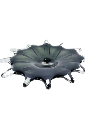 现代简约欧式湖蓝色水滴琉璃果盘