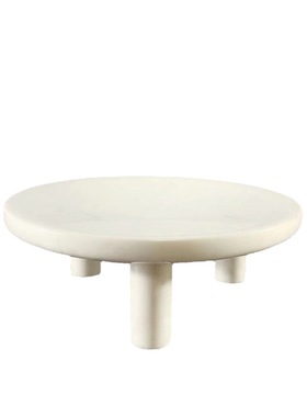 现代简约白色大理石果盘三脚托盘