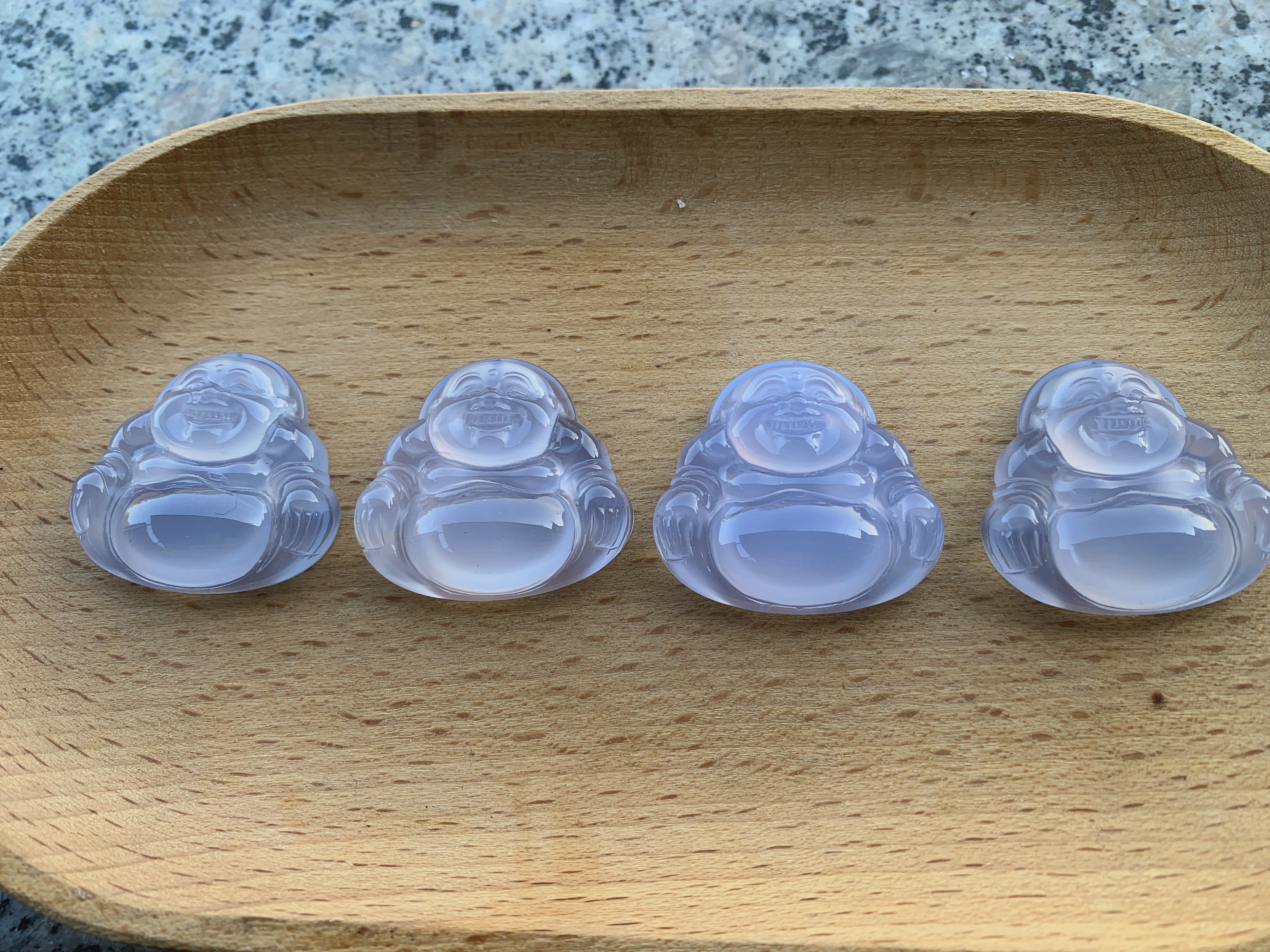 天然玛瑙土耳其高冰蓝玉髓35mm 佛公吊坠