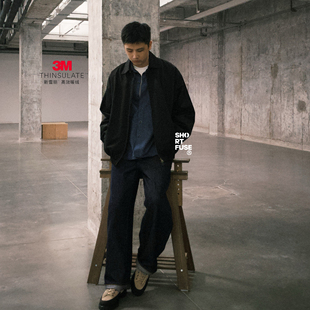 shortfuse日系复古水洗宽松3M新雪丽棉G60哈灵顿翻领棉服夹克男