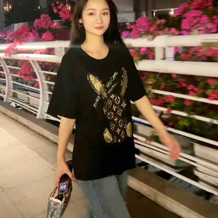 烫钻短袖白t恤女士衣服2026夏季新款爆款设计感上衣宽松半袖体恤