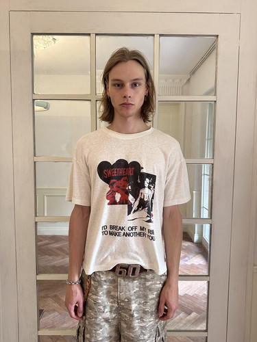 复古做旧印花vintage质感短袖