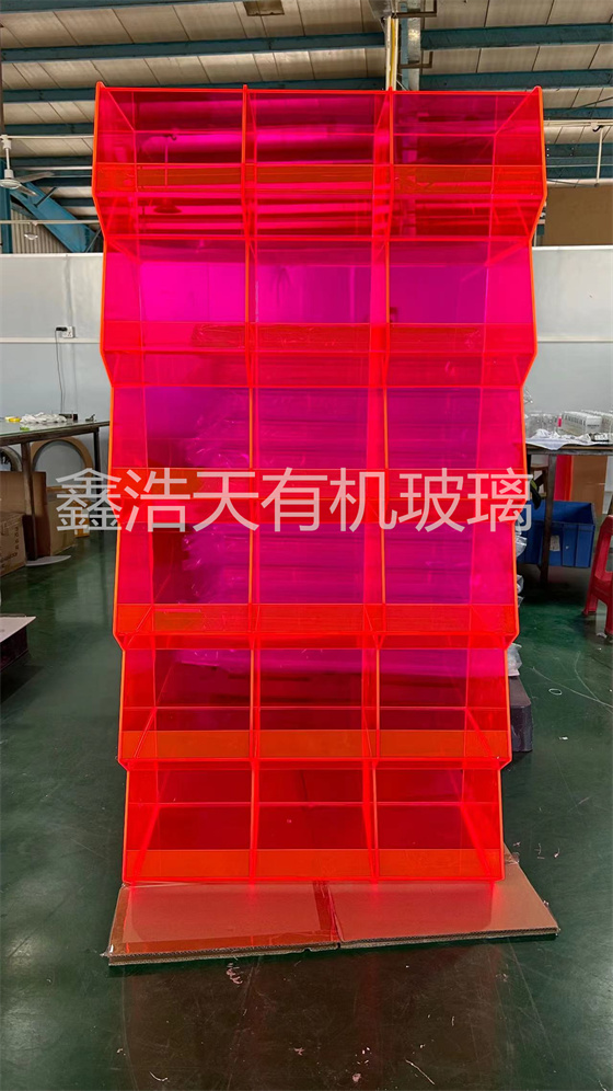 有机玻璃展示架红色资料架化妆品工艺品展示架商场展柜产品陈列架