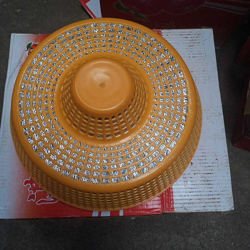 胶的斗笠帽子仿竹帽子防雨防晒防水鱼民帽出海帽船佬帽有配彩带