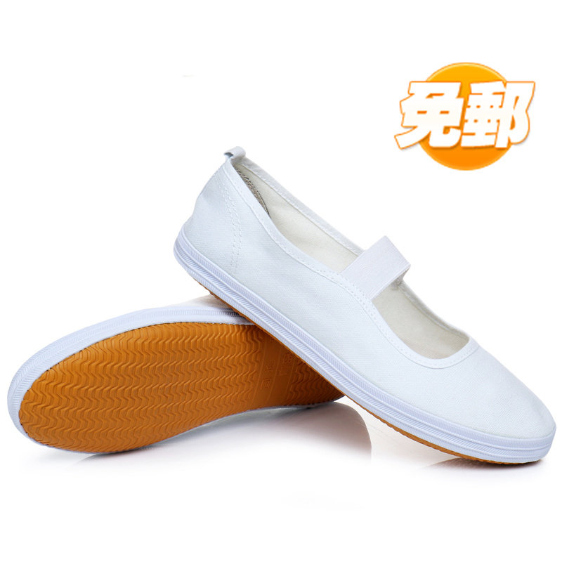 白色运动松紧带软底体操鞋包邮