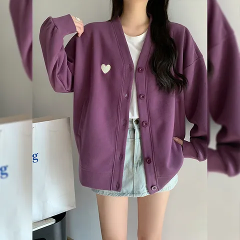 纯早春灰色开衫外套女卫衣2025薄款辣妹上衣春秋新款欲爆款韩版