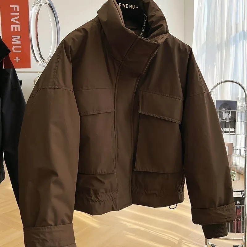 2025欧洲站美拉德高级感大口袋加绒加厚工装休闲外套冬季爆款棉服