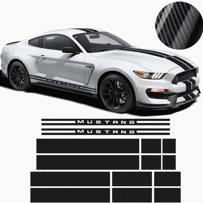 野马整车赛道条纹拉花碳纤维贴纸