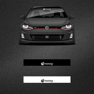 车永佳 大众高尔夫racing改装贴纸尚酷高品质前挡玻璃压头贴纸