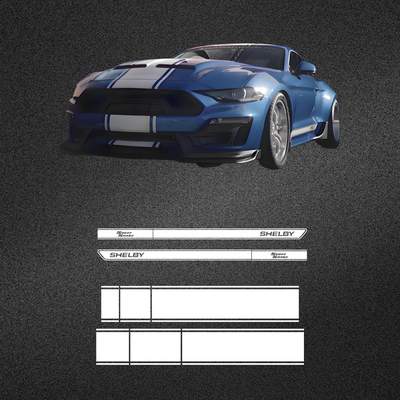 野马谢尔比车身赛道条纹PET拉花