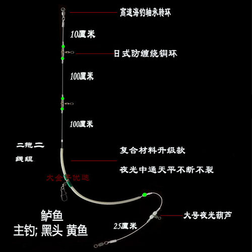 高速旋转防缠近海钓组深海二拖三