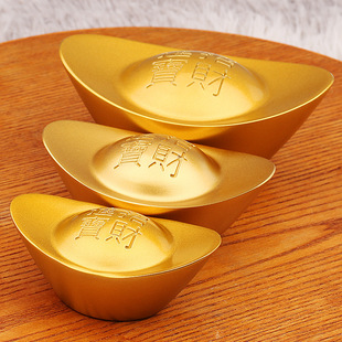 纯铜实心招财大号金元宝家居财运客厅玄关仿真道具元宝摆件工艺品