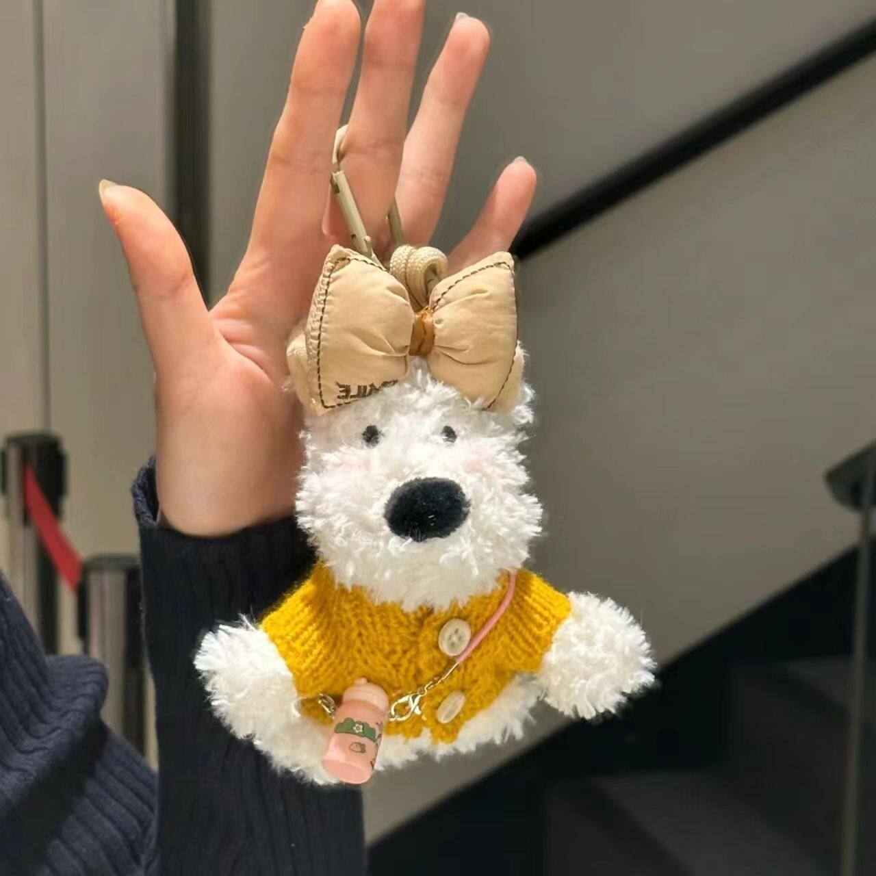胖呼呼西高地毛绒挂件包包挂饰潦草小狗毛毛公仔钥匙扣创意礼物