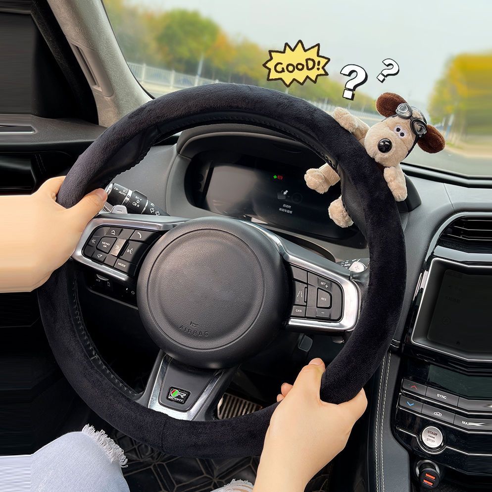 冬季方向盘套2023新款汽车女生毛绒把套女款网红防滑防冻四季通用