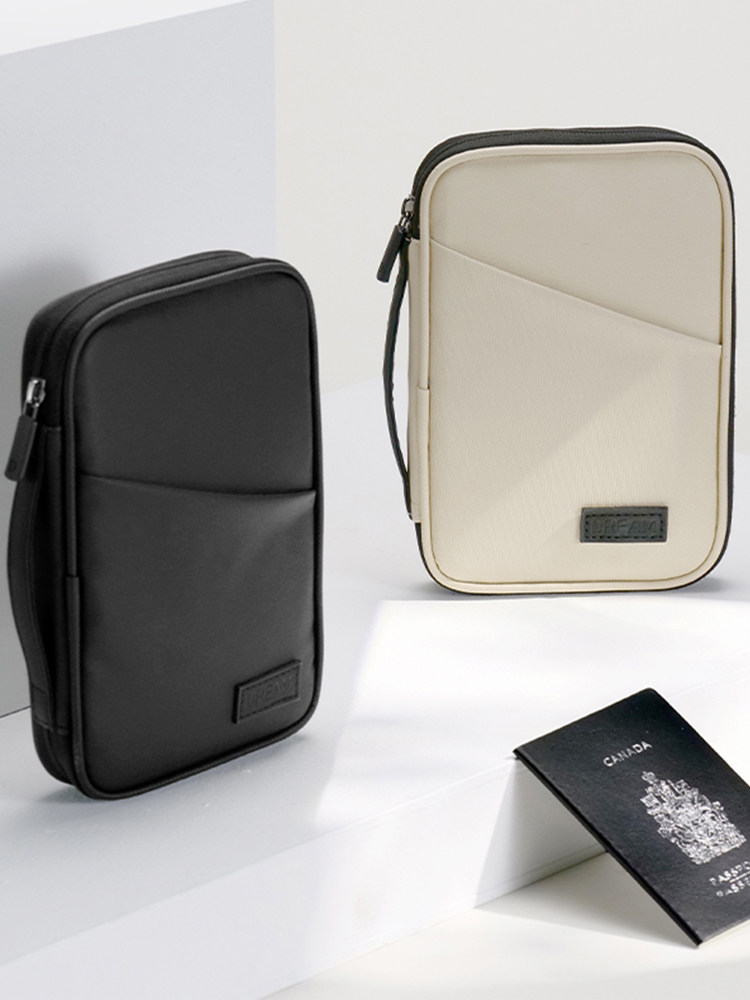 PORTABLE TRAVEL PASSPORT BAG ANTI-THEFT SWIPING PORTABLE MULTI-FUNCTIONAL CARD HOLDER DOCUMENT STORAGE CLIP BOARDING MOBILE PHONE DOCUMENT BAG