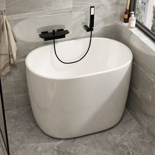 一体深泡保温小浴缸 独立式 亚克力家用小户型小型日式 迷你移动坐式