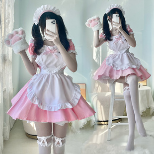粉蓝女仆装 大佬连衣裙 日本爱丽丝可爱软妹Lolita洛丽塔女佣裙女装