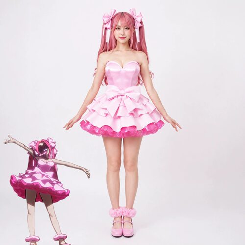 血鬼舞台ZOMST异型舞台sua美智cos服Mizi粉色连衣裙二次元cosplay