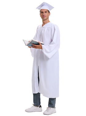 2025年亚马逊白色牧师长袍 神父祷告教堂学士服cosplay舞台表演服